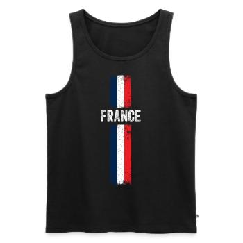 drapeau de la France - Débardeur bio Premium Homme - noir - Devant - AI Model Male 178 light (178cm)