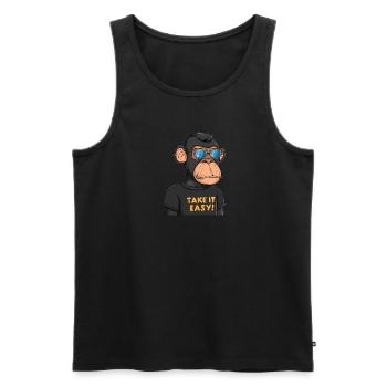 Take it easy - Men's Premium Organic Tank Top - black - Front - AI Model Male 178 light (178cm)