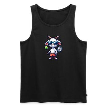 Goat unique as a tennis player - Men's Premium Organic Tank Top - black - Front - Michal (187cm)