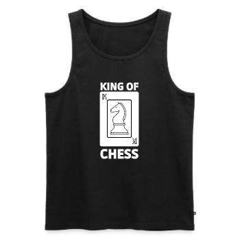 King of Chess T-Shirt - Männer Premium Bio Tank Top - Schwarz - Vorne - AI Model Male 178 light (178cm)