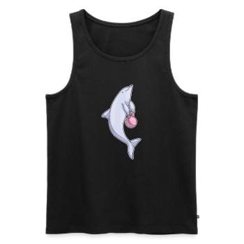 Delfin Bodybuilder Hantel Bodybuilding - Männer Premium Bio Tank Top - Schwarz - Vorne - Michal (187cm)