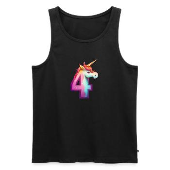 Einhorn 4. Geburtstag - Männer Premium Bio Tank Top - Schwarz - Vorne - Michal (187cm)