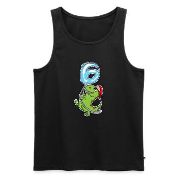 6e anniversaire dinosaure - Débardeur bio Premium Homme - noir - Devant - Michal (187cm)