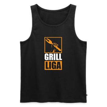 Grill Liga / Lustiges BBQ Design, Grillen - Männer Premium Bio Tank Top - Schwarz - Vorne - Michal (187cm)