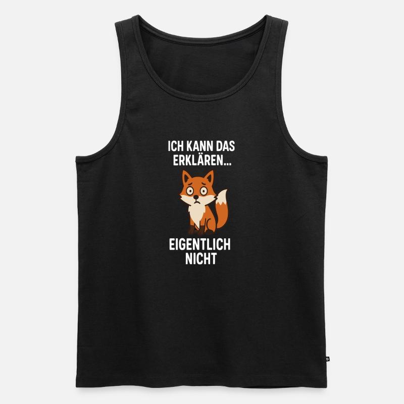 Fuchswitz: Erklären? Eigentlich Nein - Männer Premium Bio Tank Top - Schwarz