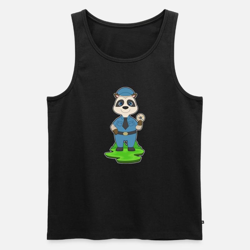 Erdmännchen Polizist Donut Polizei - Männer Premium Bio Tank Top - Schwarz