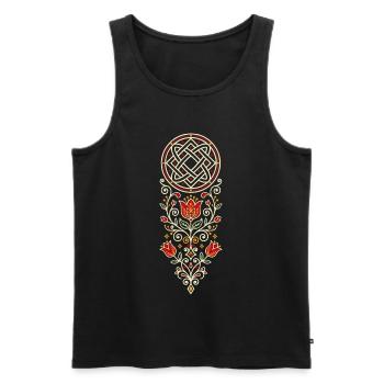 Volksschmuck von Łada - Männer Premium Bio Tank Top - Schwarz - Vorne - AI Model Male 178 light (178cm)