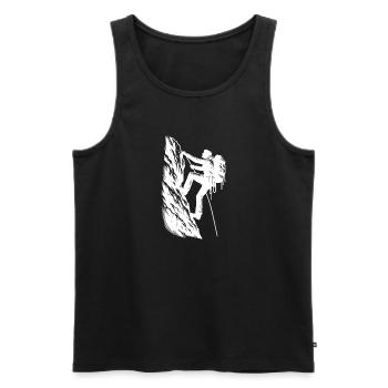 Hobby Mountaineer climbing on the mountain - Men's Premium Organic Tank Top - black - Front - AI Model Male 178 light (178cm)