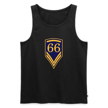 66 - Men's Premium Organic Tank Top - black - Front - AI Model Male 178 light (178cm)