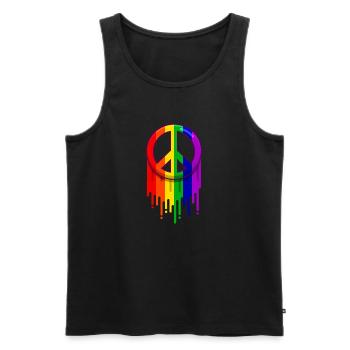 Regenbogen Gay Schwul Bunt Pride Csd Geschenk - Men's Premium Organic Tank Top - black - Front - Michal (187cm)