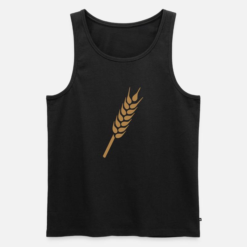 Pszenica - Ekologiczny tank top męski Premium - czarny