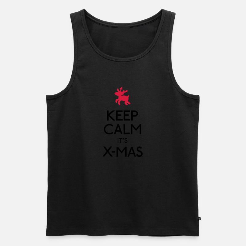 Keep Calm X-mas - Männer Premium Bio Tank Top - Schwarz