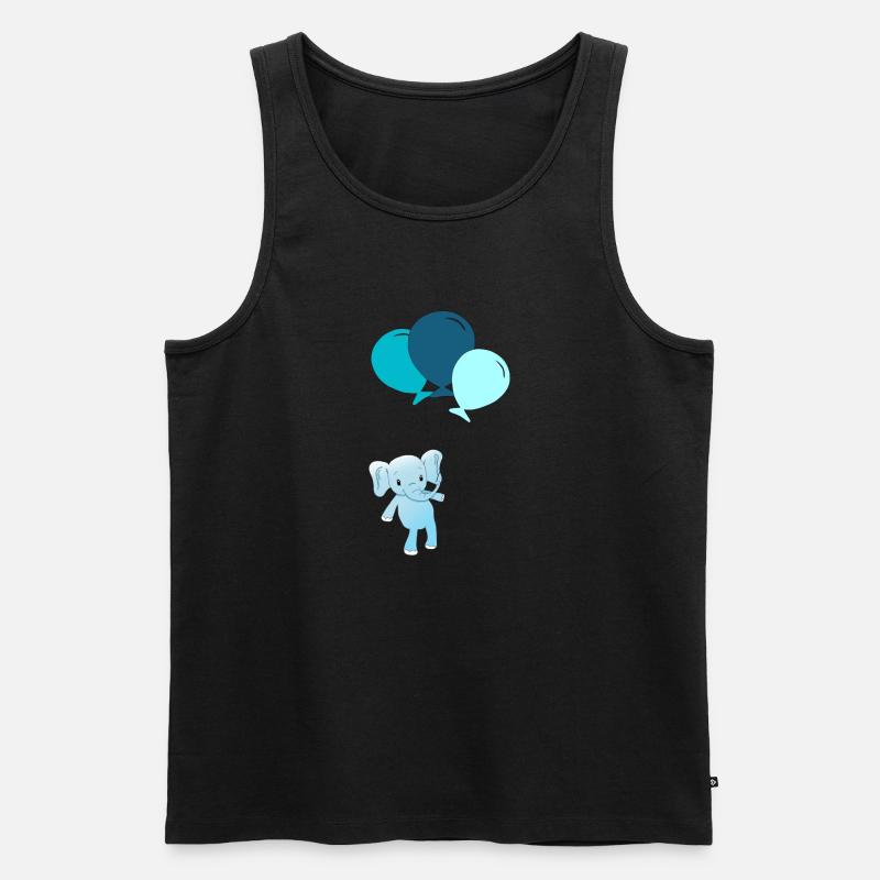 Personalisierbar Elefant mit Luftballons - Männer Premium Bio Tank Top - Schwarz