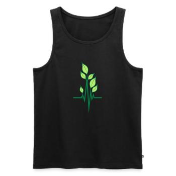 Vegan ecological pulse - Men's Premium Organic Tank Top - black - Front - AI Model Male 178 light (178cm)