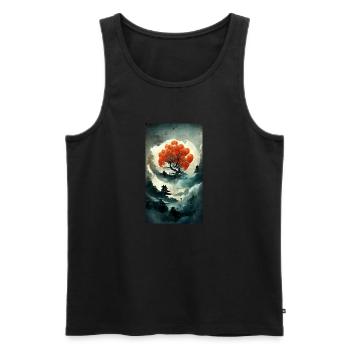 Tree Chinese - Men's Premium Organic Tank Top - black - Front - Michal (187cm)