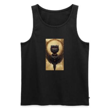 Ange Chat Noir - Débardeur bio Premium Homme - noir - Devant - Michal (187cm)