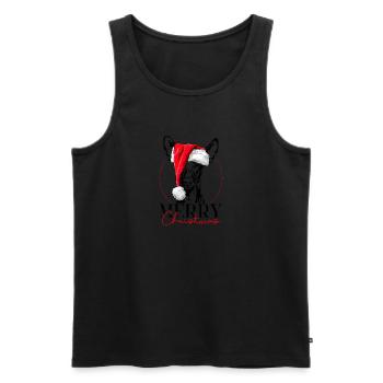 Santa PHARAONENHUND Merry Christmas Hund Wilsigns - Männer Premium Bio Tank Top - Schwarz - Vorne - Michal (187cm)