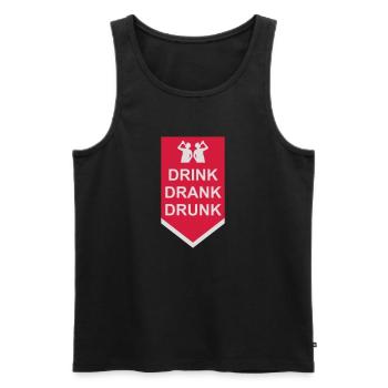 drink drank drunk Zitat - Männer Premium Bio Tank Top - Schwarz - Vorne - AI Model Male 178 light (178cm)