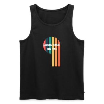 Vintage 70's - Men's Premium Organic Tank Top - black - Front - Michal (187cm)