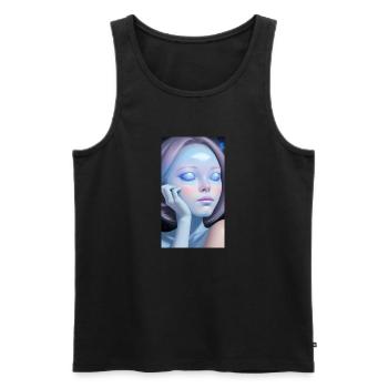 Space Sisters Number 1 - Männer Premium Bio Tank Top - Schwarz - Vorne - Michal (187cm)