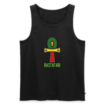RASTAFARI ANKH REGGAE RASTA - Débardeur bio Premium Homme - noir - Devant - Michal (187cm)