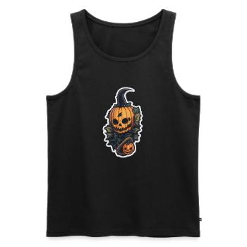 Helloween Kürbis Monster - Männer Premium Bio Tank Top - Schwarz - Vorne - Michal (187cm)