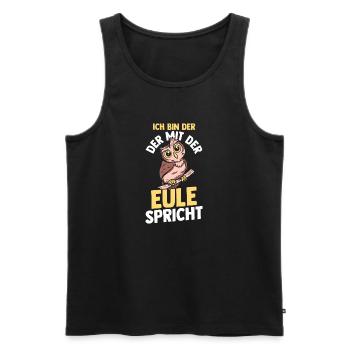 Eulen - Männer Premium Bio Tank Top - Schwarz - Vorne - AI Model Male 178 light (178cm)