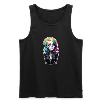 Halloween - Rock & Regenbogen - Männer Premium Bio Tank Top - Schwarz - Vorne - Michal (187cm)