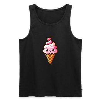 Niedliche italienische Eiswaffel - Männer Premium Bio Tank Top - Schwarz - Vorne - Michal (187cm)