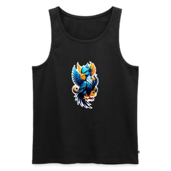 phenix - phoenix - oiseau de feu - Débardeur bio Premium Homme - noir - Devant - AI Model Male 178 light (178cm)