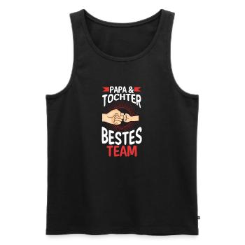 Papa Tochter Vater Familie Geschenk - Männer Premium Bio Tank Top - Schwarz - Vorne - Michal (187cm)