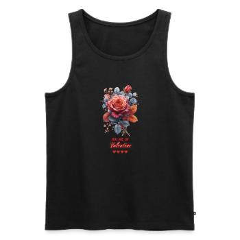 Roses: Eternal Love Valentine's Art Print - Men's Premium Organic Tank Top - black - Front - AI Model Male 178 light (178cm)