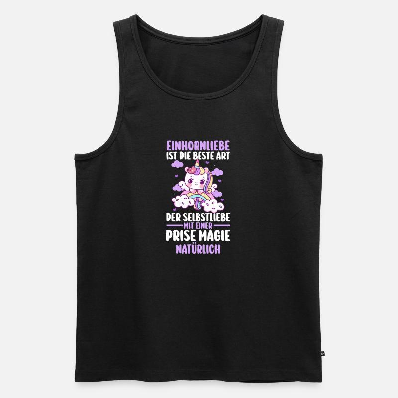 Einhorn - Männer Premium Bio Tank Top - Schwarz