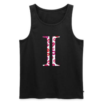 Lettre i bisous - Débardeur bio Premium Homme - noir - Devant - AI Model Male 178 light (178cm)
