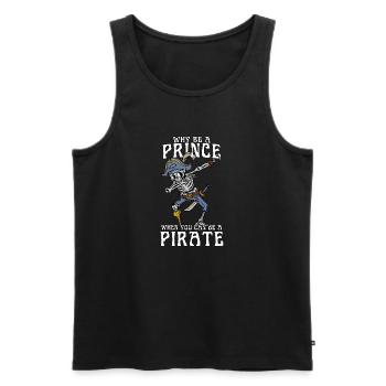 Pourquoi être un prince quand on peut être un pirate - Débardeur bio Premium Homme - noir - Devant - Michal (187cm)