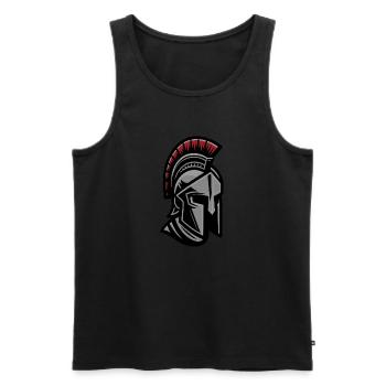 Leonidas Spartan Warrior Helmet - Men's Premium Organic Tank Top - black - Front - AI Model Male 178 light (178cm)