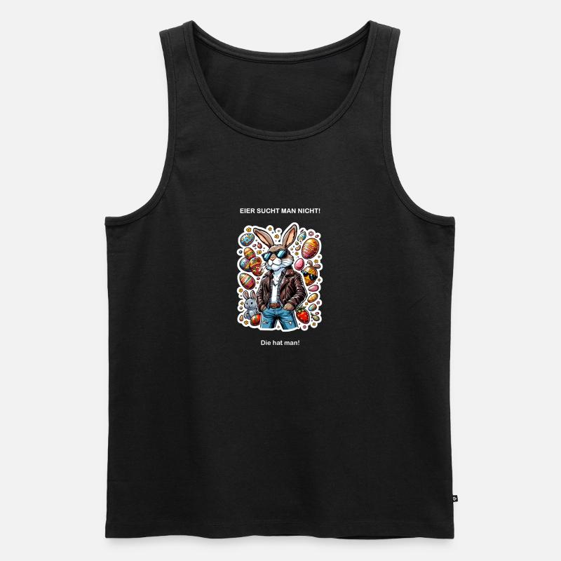 Osterhase hat Eier - Männer Premium Bio Tank Top - Schwarz