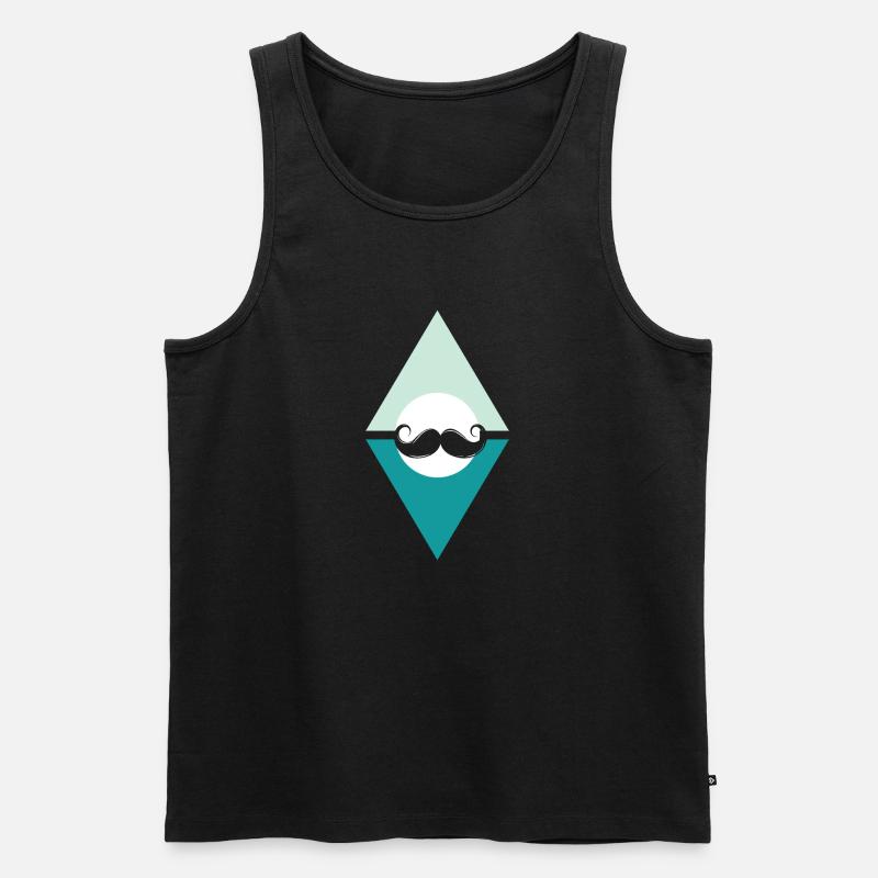 Bart Sir Schnurrbart - Männer Premium Bio Tank Top - Schwarz