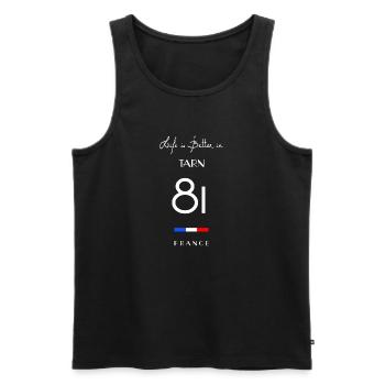 Das Leben ist besser in TARN Number 81 Languedoc Okzitanisch - Männer Premium Bio Tank Top - Schwarz - Vorne - AI Model Male 178 light (178cm)