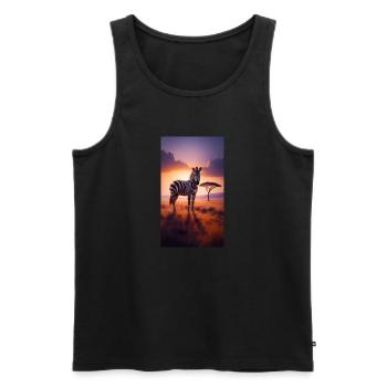 Zebra - Männer Premium Bio Tank Top - Schwarz - Vorne - Michal (187cm)