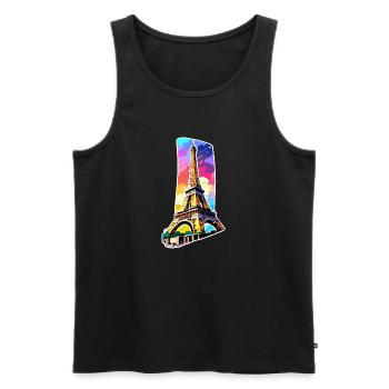 Eiffel tower #6 - Débardeur bio Premium Homme - noir - Devant - Michal (187cm)