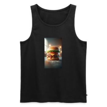 Hamburger - Männer Premium Bio Tank Top - Schwarz - Vorne - Michal (187cm)