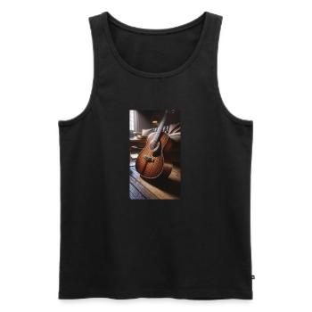 Akustische Gitarre - Männer Premium Bio Tank Top - Schwarz - Vorne - AI Model Male 178 light (178cm)