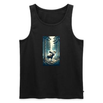 Elch - Männer Premium Bio Tank Top - Schwarz - Vorne - Michal (187cm)