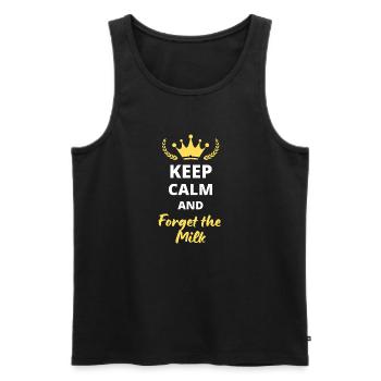 Keep Calm and Forget the Milk - Débardeur bio Premium Homme - noir - Devant - Michal (187cm)