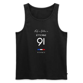 Life is Better ESSONNE Number 91 France - Men's Premium Organic Tank Top - black - Front - AI Model Male 178 light (178cm)