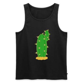 Kaktus N°5 - Männer Premium Bio Tank Top - Schwarz - Vorne - Michal (187cm)