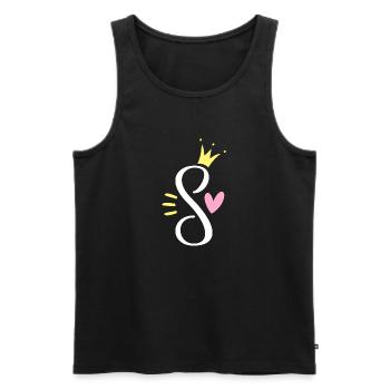 Letter S Initial Letter Crown - Men's Premium Organic Tank Top - black - Front - AI Model Male 178 light (178cm)