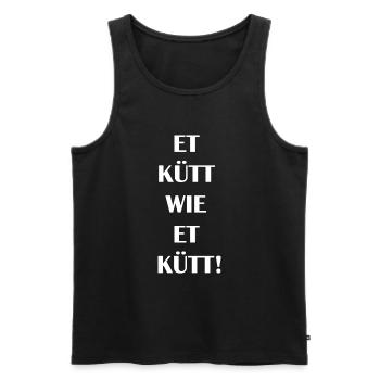 Kölsche Sprüche ET KÜTT WIE ET KÜTT Köln - Männer Premium Bio Tank Top - Schwarz - Vorne - Michal (187cm)