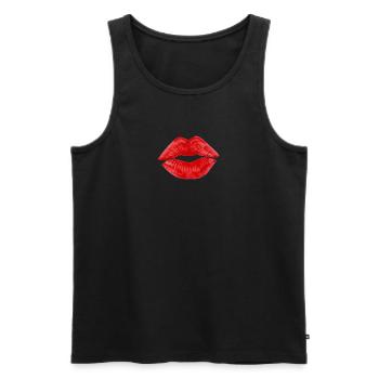 Kissing Lips Lipstick Cadeau Couples - Débardeur bio Premium Homme - noir - Devant - AI Model Male 178 light (178cm)